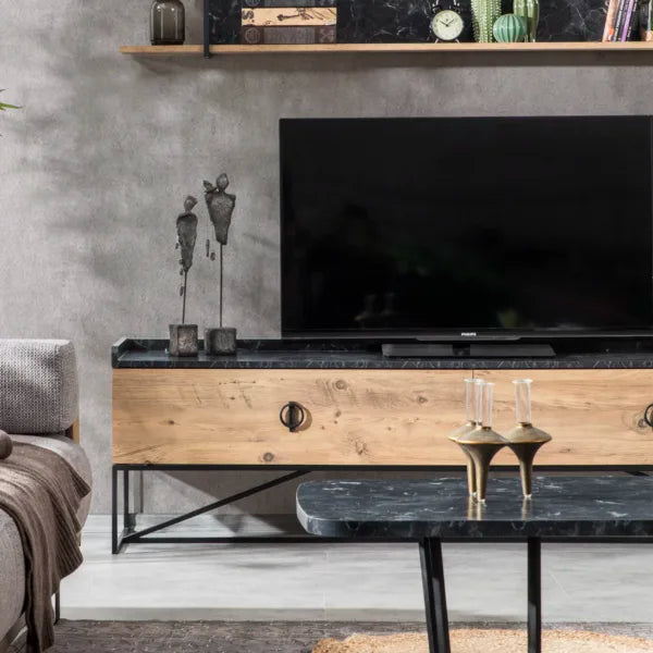 Loft TV Cabinet – Black Top