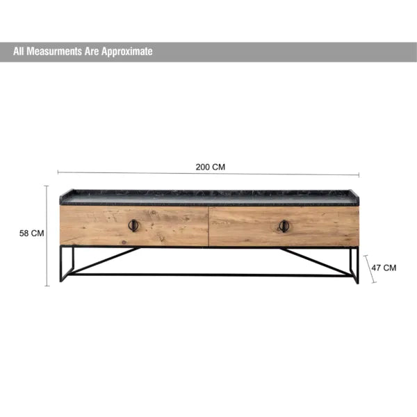 Loft TV Cabinet – Black Top