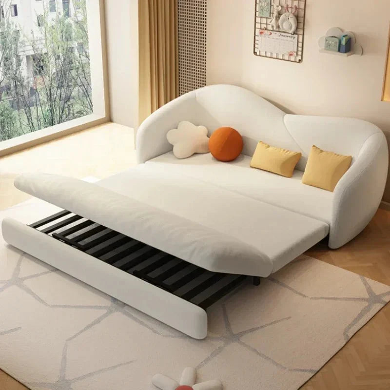 Luxury European Cloud Sleeper Sofa Bed | Modern Velvet Double Sofa Bed with High-Density Foam & Solid Wood Frame