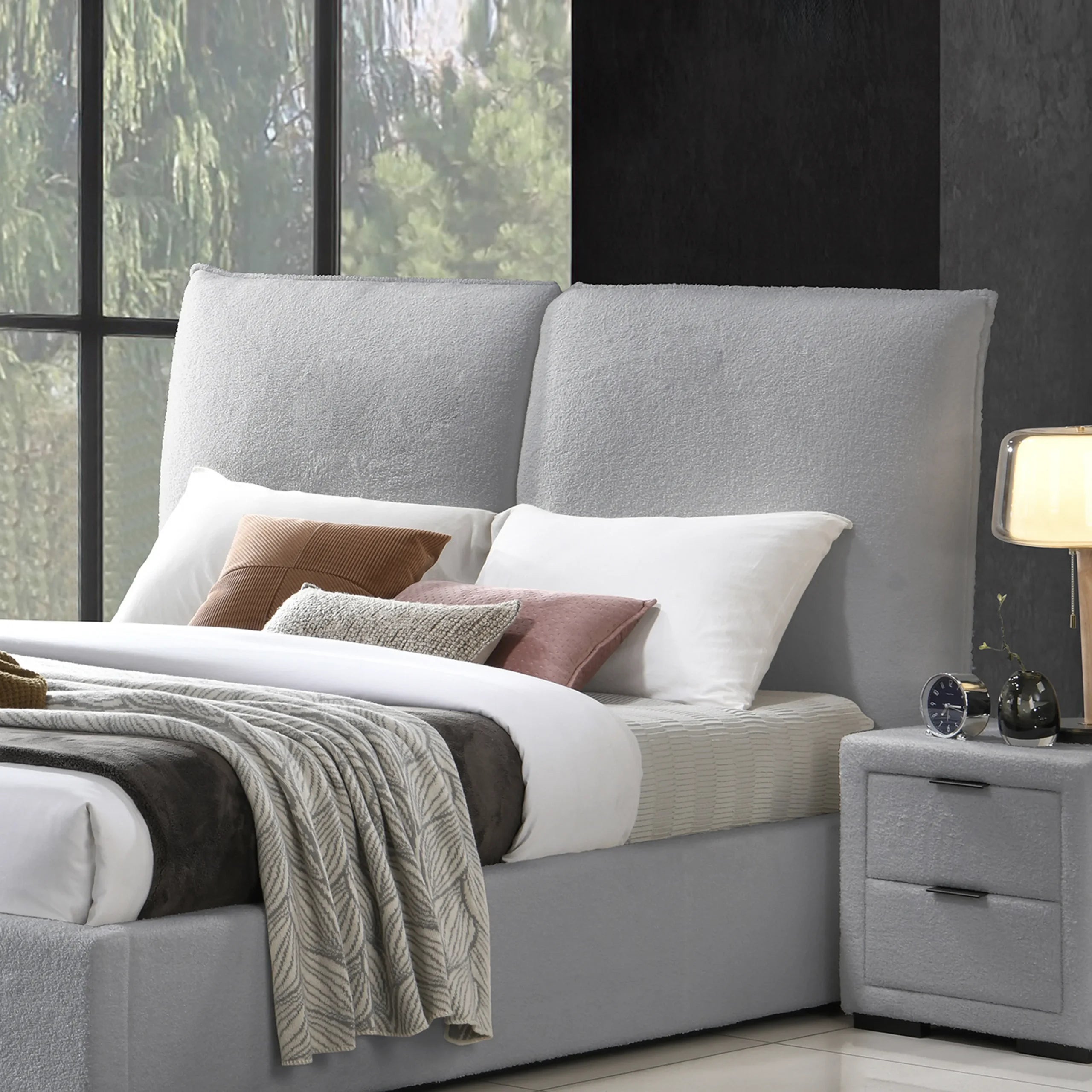 Malta King Bed (With Hydraulic Storage) – Grey
