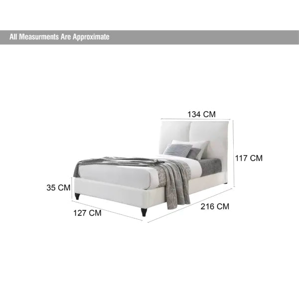 Malta Single Bed – Cream White