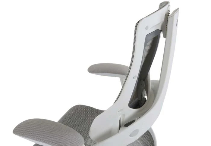 Executive Medium Back Height Ergonomic Mesh Chair, Office Conference Mesh Chairs With Adjustable-Backrest Caster Wheels- White-GCC Home Center