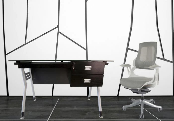 Executive Medium Back Height Ergonomic Mesh Chair, Office Conference Mesh Chairs With Adjustable-Backrest Caster Wheels- White-GCC Home Center