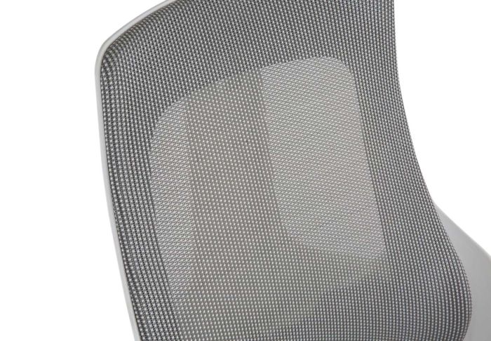 Executive Medium Back Height Ergonomic Mesh Chair, Office Conference Mesh Chairs With Adjustable-Backrest Caster Wheels- White-GCC Home Center