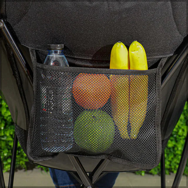 Comfortable Moon Black Chair with Cup Holder for Camping