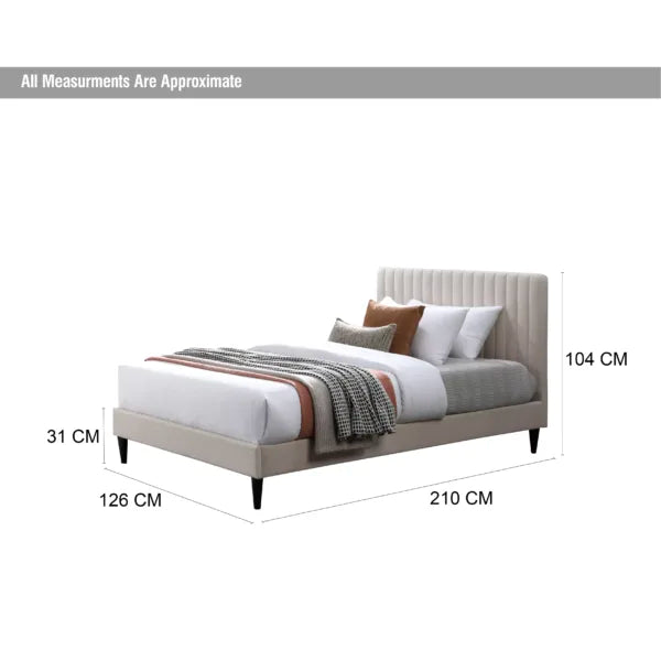 Nastya Single Bed – Beige