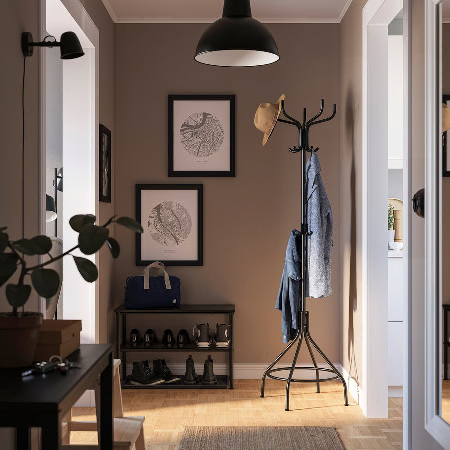 Hat and coat stand, black, 181 cm