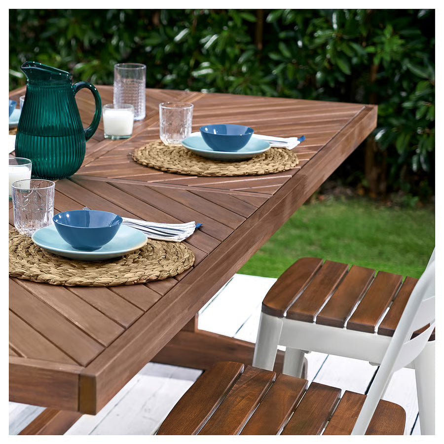 Large Outdoor Dining Table, Acacia, 220×100 cm