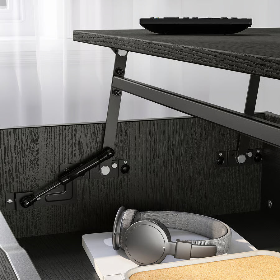 Adjustable Coffee Table, Black, 90 cm