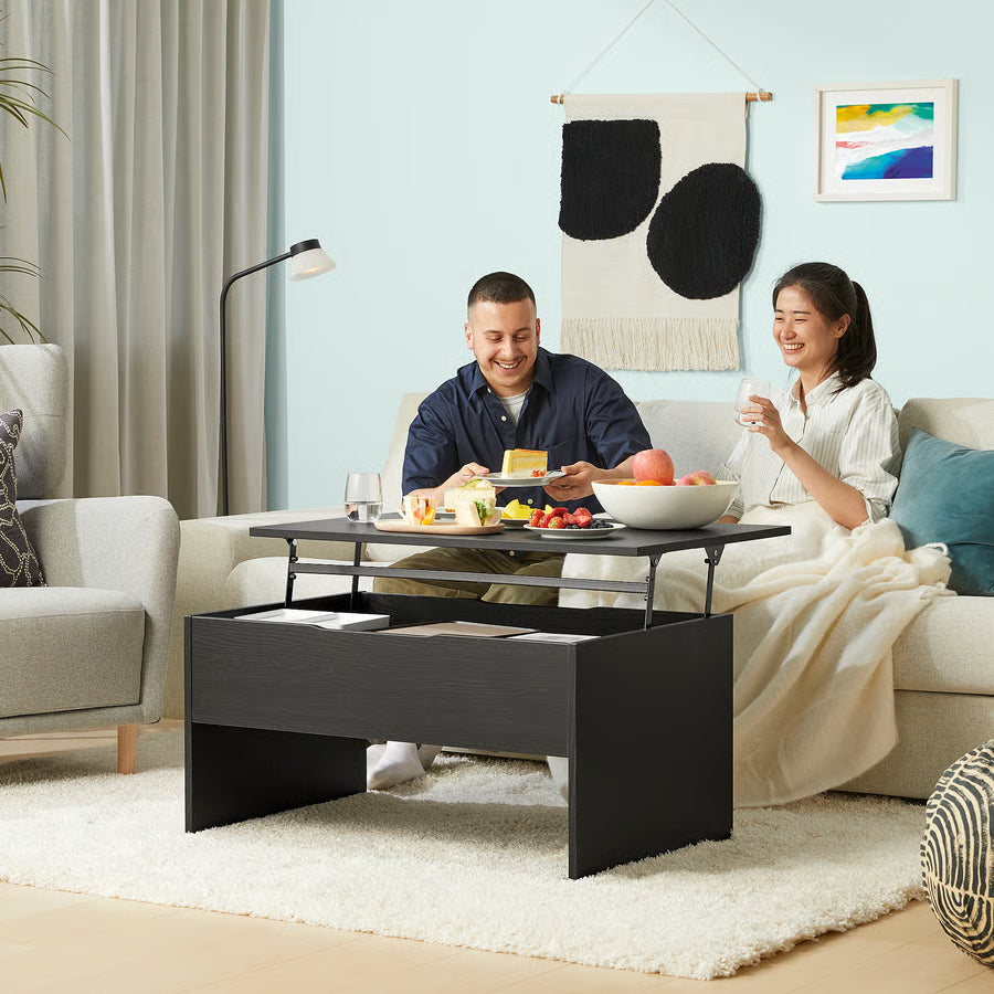 Adjustable Coffee Table, Black, 90 cm