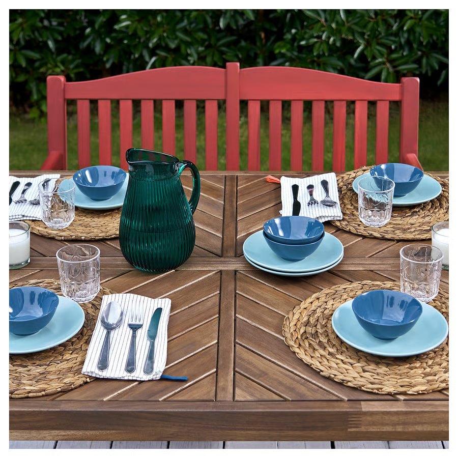 Outdoor Bench with Backrest, Red