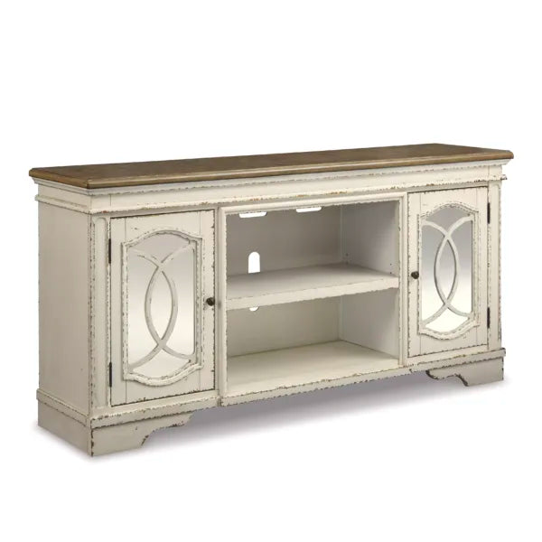 Cottage-Style TV Stand with Fireplace Option