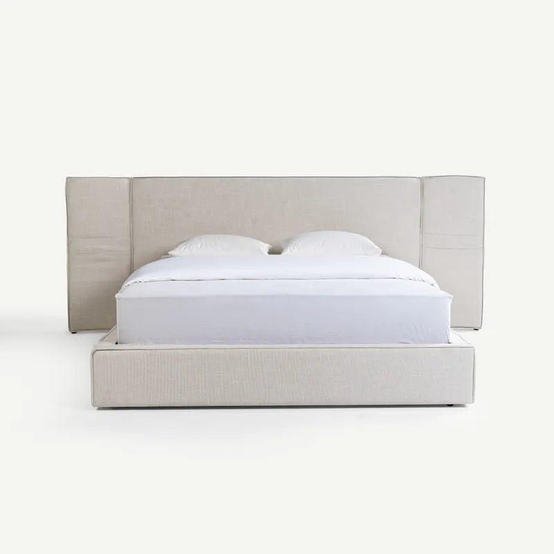 King Bed with Storage 180x200cm – Ecru