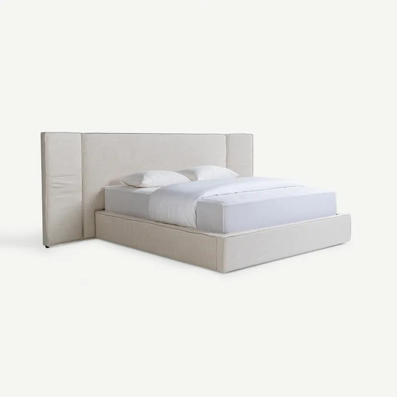 King Bed with Storage 180x200cm – Ecru