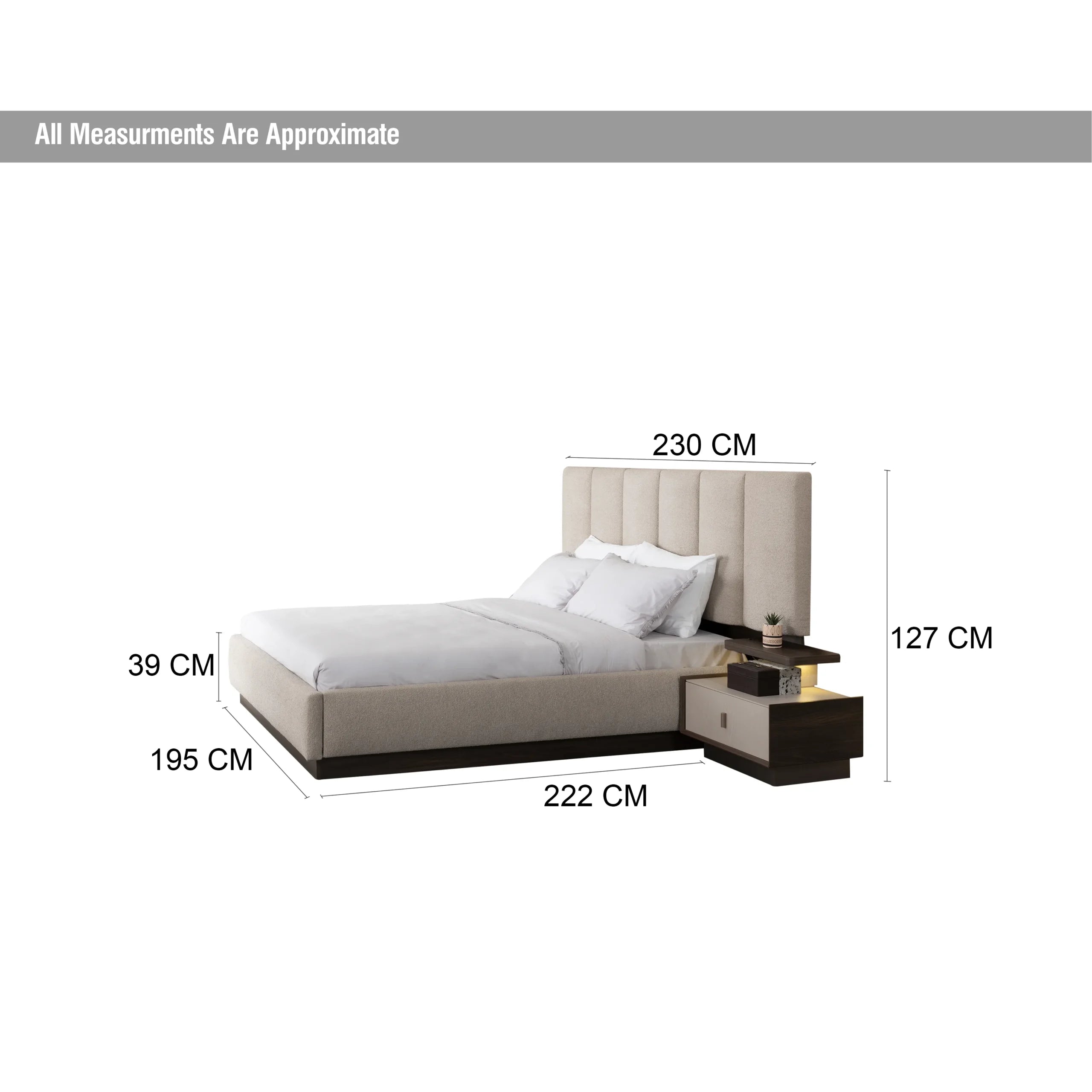 6 Pcs. King Bedroom Set (With Hydraulic Storage)