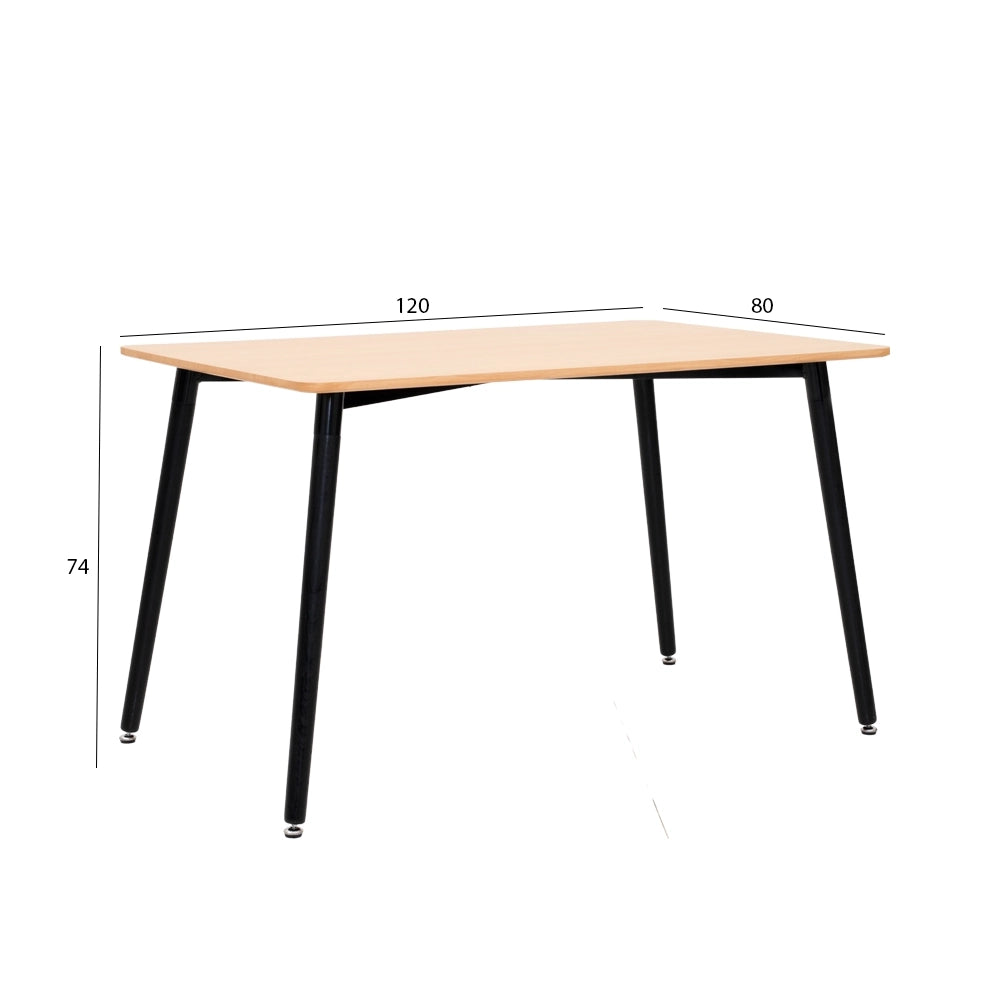 4-Seater Dining Set (Oak & Black)