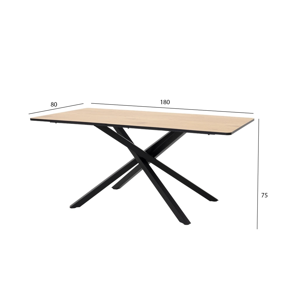 6-Seater Dining Set – Oak & Grey