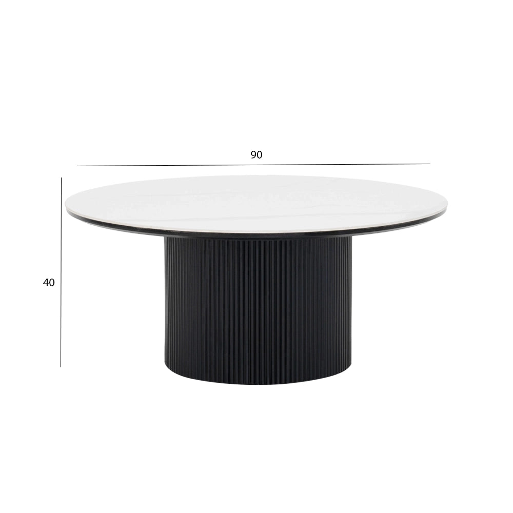 Round Coffee Table – Black & Off White
