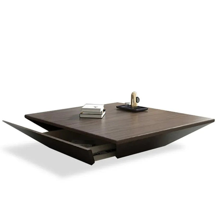 Coffee Table – Modern Square Design with Side Drawer (100 x 100 x 38 CM)