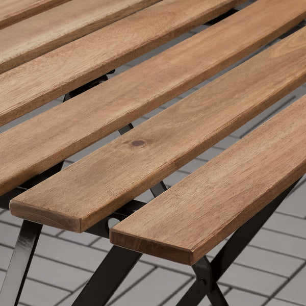 Kanhome Modern Outdoor Steel Wood Bistro Table Coffee Table From Vietnam for Dining Kitchen & Apartment Garden Metal Table