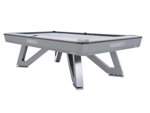 RASSON Wolf – 9ft Tournament Pool Table – Ball Return – Black/Silver Finish