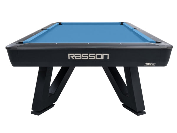 RASSON Wolf – 9ft Tournament Pool Table – Ball Return – Black/Silver Finish