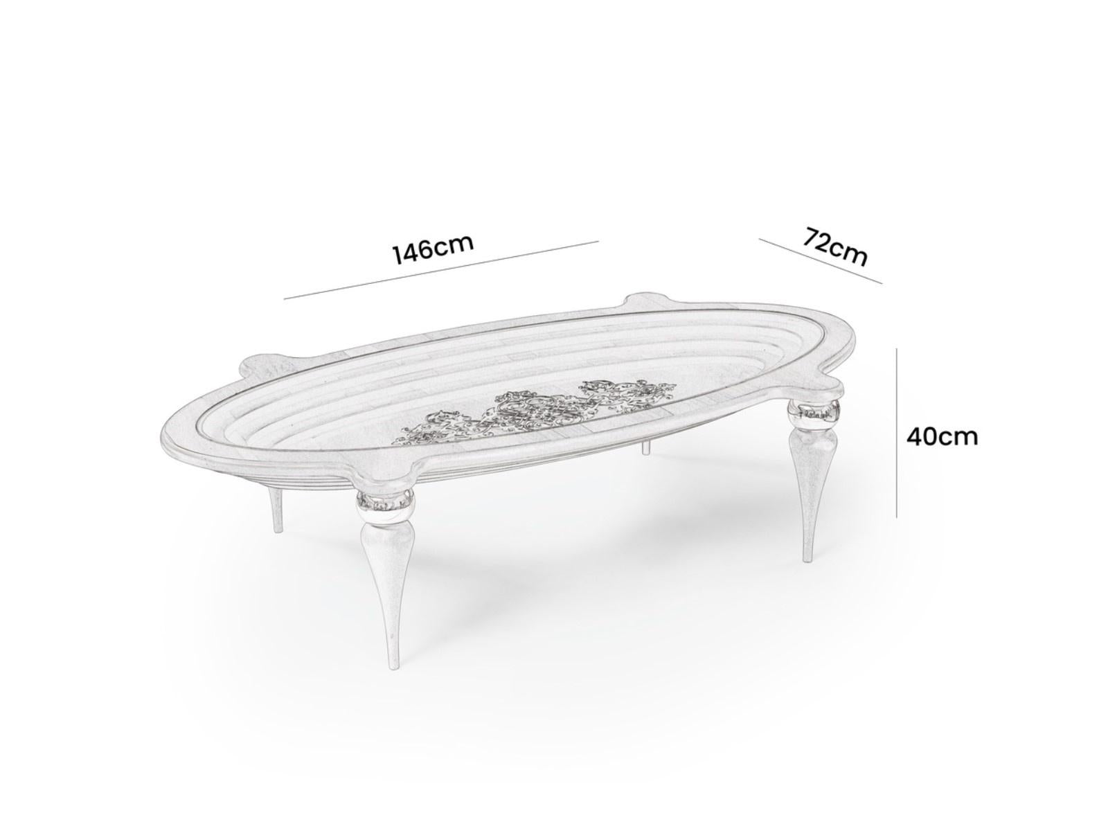 Coffee Table Cream With Tempered Glass Top