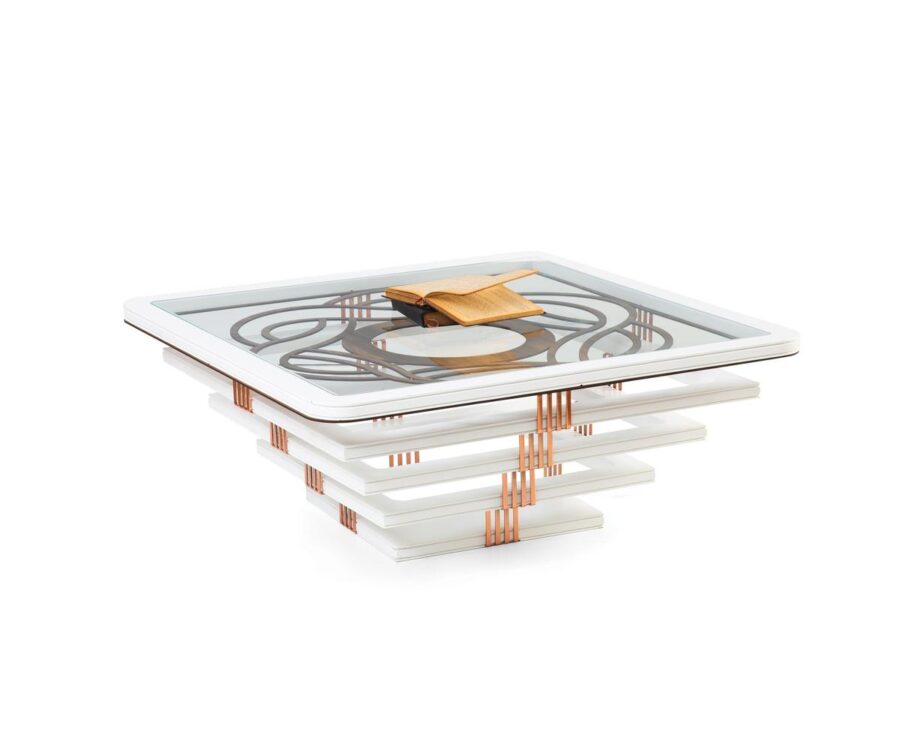 White Coffee Table With Tempered Glass Top