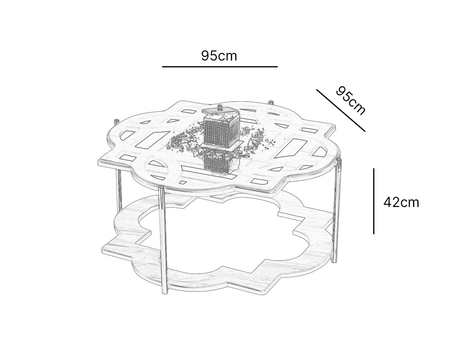White Coffee Table Gold With Tempered Glass Top