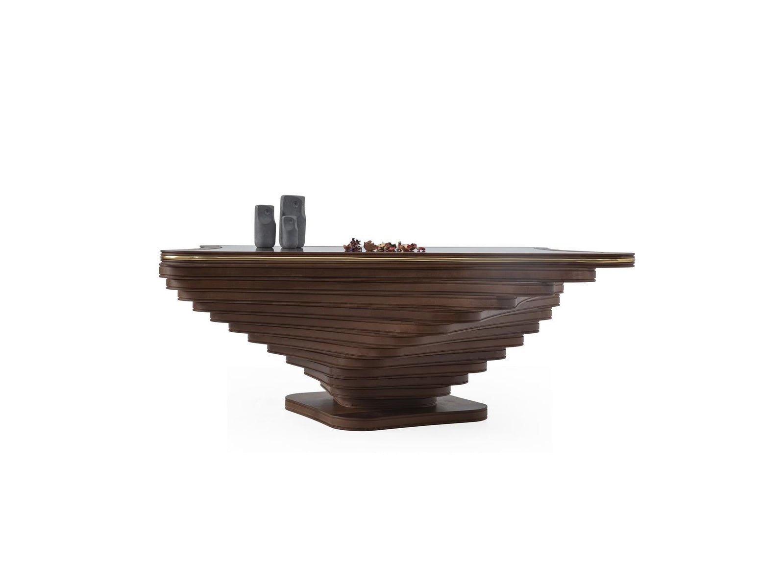 Coffee Table – Walnut Veneer with Tempered Glass (106 x 106 cm)