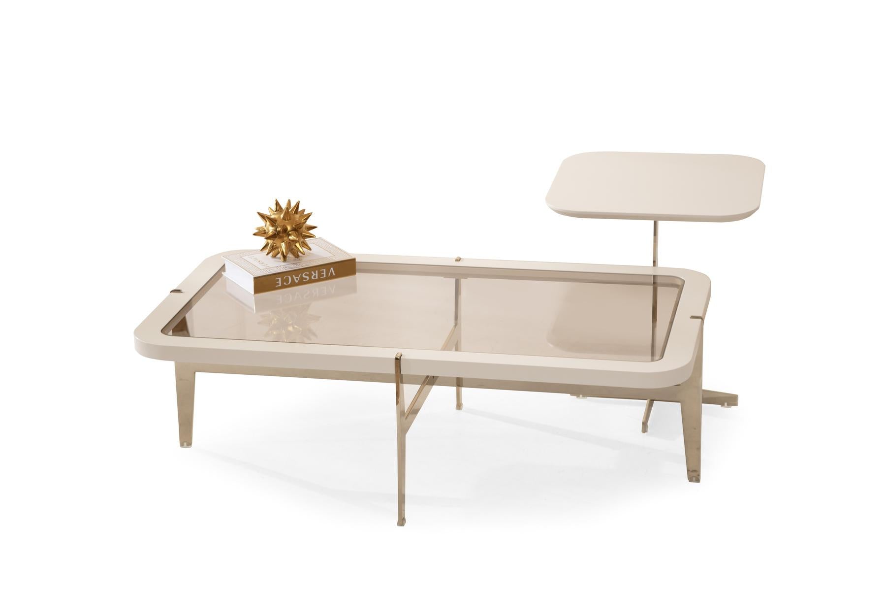 Coffee Table Cream - Glass Top