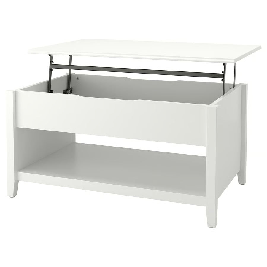 Adjustable Coffee Table With Lift-Top Design, White, 97 cm
