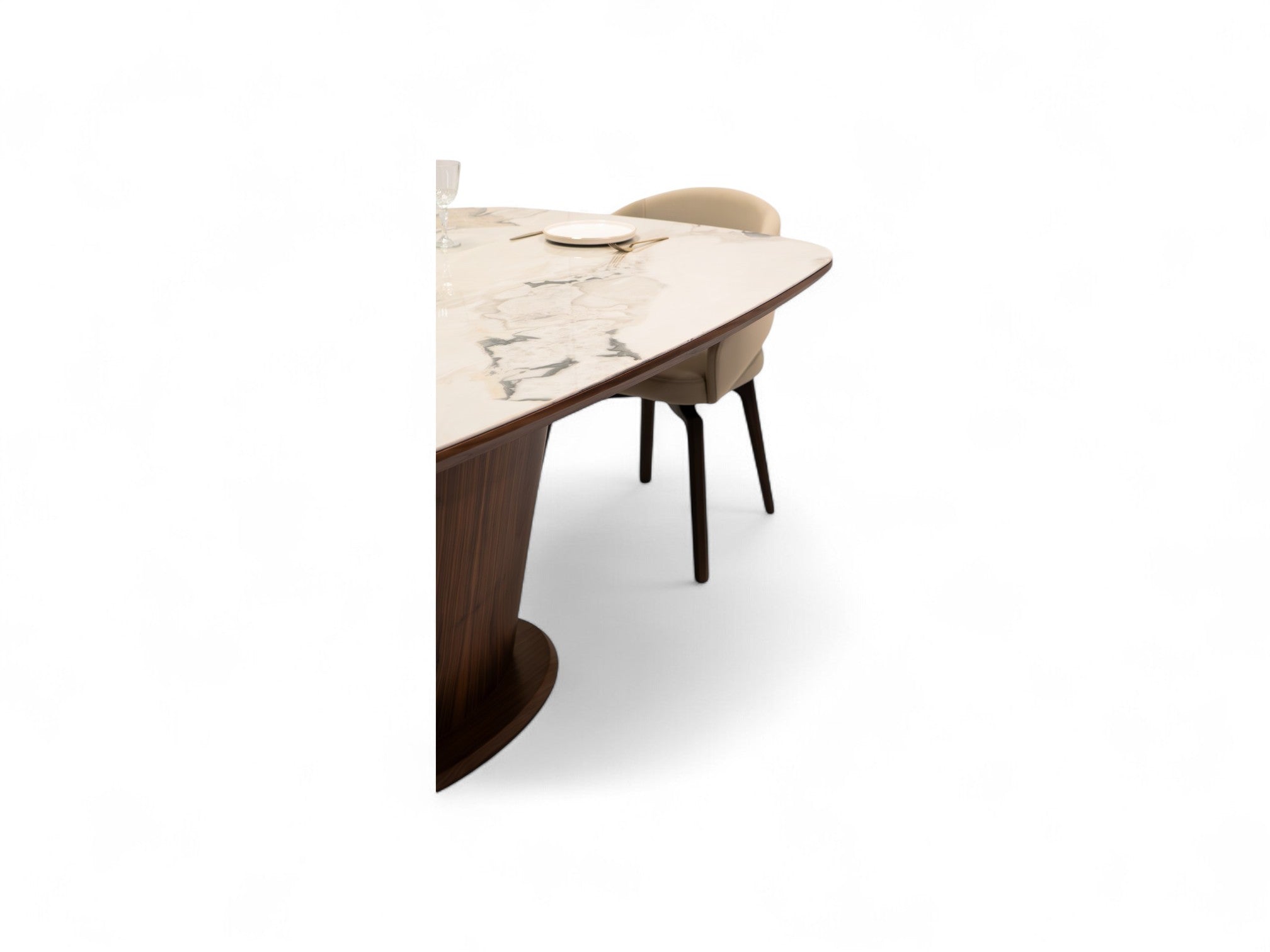 Luxury Walnut Marble Dining Table