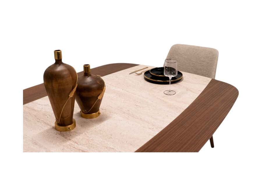 Travertine Dining Table - Walnut Travertine
