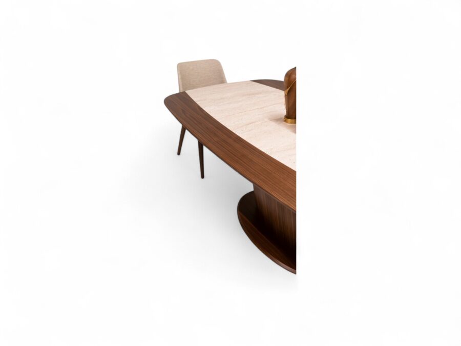 Travertine Dining Table - Walnut Travertine