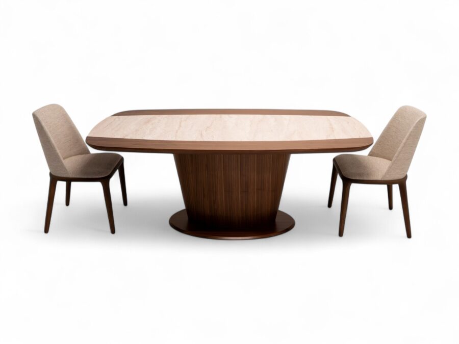 Travertine Dining Table - Walnut Travertine
