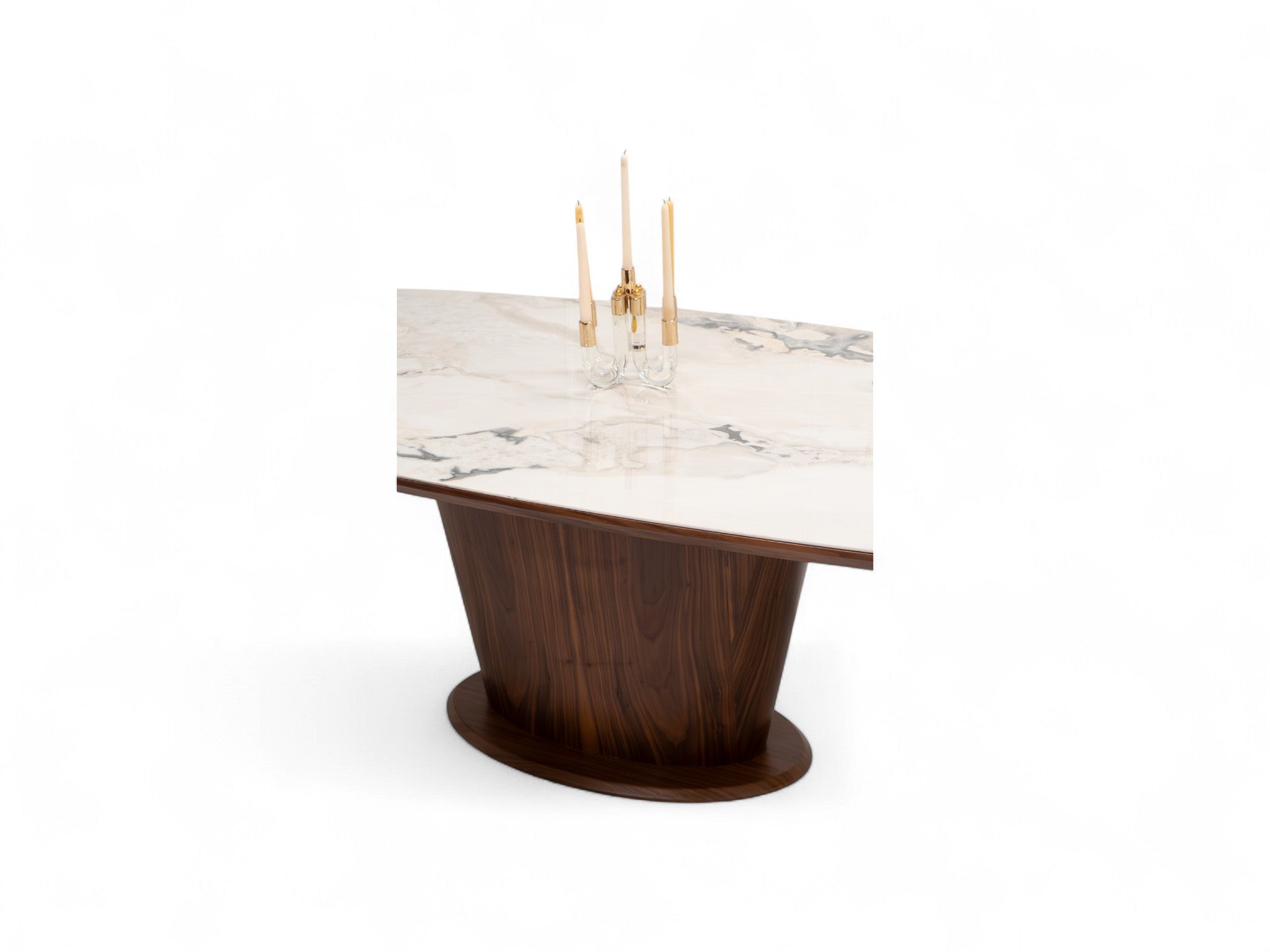 Luxury Walnut Marble Dining Table